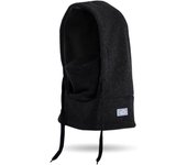Mascarilla facial cortavientos de Invierno para Clima frío, Buffalo con capucha de forro polar, ventilador de Cuello, cubre Orejas y Rostro, gorro type Jersey (Negro)