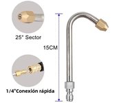 30°/90°/U Shape High Pressure Wash Water Gun Extension Spray Wand Lance Multi-Angled With 1/4" Quick Connect