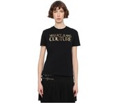 Camiseta VERSACE JEANS COUTURE con Logo de Lentejuelas en el Pecho Color Negro