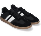 Davinia Shoes Zapatillas Deportivas Elegantes para Mujer, Comodas, Estilo Casual, Cierre de Cordones, Perfectas para Uso Diario. Shoes&Blues.es TT-55-Negro