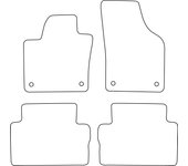 Juego de alfombrillas de terciopelo para Volkswagen Sharan II 2010-2020 de 5 plazas - acabado rojo