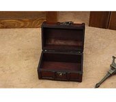 Caja de madera antigua vintage, cofre del tesoro de joyas, caja de almacenamiento de madera vintage hecha a mano