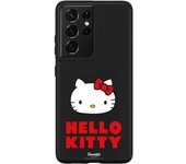 Funda original compatible con Samsung Galaxy S21 Ultra - S30 Ultra Negro con un diseño de Hello Kitty Logo