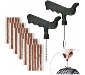 30 Uds. Brocas de reparación de neumáticos de caucho Natural, brocas para neumáticos de coche, Kit de reparación de neumáticos de motocicleta de 6MM y 10CM con 2 herramientas de instalación