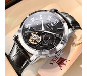 OLEVS 6668 Top Brand Men's Watches Trend Fashion Automatic Mechanical Wristwatch Leather Strap Waterproof Luminous Watch for Man