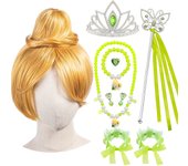 Girls Tinker Bell Costume Halloween Costume for Kids Green Tinkerbell Fancy Dress Fairy Princess Cosplay Carnival Party 2-10Y