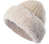 Gorros de invierno, gorro de punto, gorro de calavera, gorro de piel sintética ruso, gorro de pescador mullido, gorro de nieve para mujer