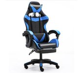Silla de gaming CON repozapiel Oficina Soporte Lumbar Giratoria Escritorio Sillon Ruedas Despacho casa sillas profesional LOL ordenador WCG CON Reposapiés