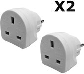 2 x Adaptadores De Enchufe - Europeo a Reino Unido / Ingles a Español / Europeo a Múltiples Enchufes Nacionales, Adaptador Adecuado Para Viajar - Extrastar
