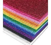UD - Set de 72 Cartulinas Goma Eva con Brillo Adhesivas  A4  21X29CM , con colores surtidos , 12paquetes de 6cartulinas A4