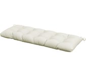 Outsunny Cojín para Banco 128x48x8 cm Colchón de Banco de Jardín con 2 Cordones de Fijación Impermeable y Protección UV 50+ para Columpio de Jardín Terraza Crema