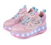 Walking shoes Girls shoes will shine skates New outdoor running pulley fashion children's sneakers Breathable mesh shoes
