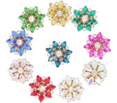 10 botones de diamantes de imitación con forma de flor, exquisitos botones de diamantes de imitación para manualidades de costura y ropa
