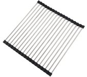Escurridor de plato de cocina, escurridor de plato plegable, escurridor de plato de cocina de acero inoxidable, escurridor de plato de encimera para fregadero, escurridor de plato, 37*35 cm