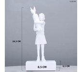 25cm Banksy Bomb Girl Bomb Hugger Statue Hugging Peace Bomb Girl Street Art Resin Sculpture Ornament Home Office Decor