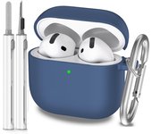 for AirPods 4th Generation Case Cover 2024, Military Grade Soft Silicone Shock-Absorbing for AirPods 4 Case with Keychain & Clea