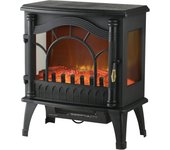 HOMCOM Chimenea Eléctrica 1000W/2000W Calentador de Chimenea con Temperatura Ajustable Bajo Consumo Protección contra Sobrecalentamiento Efecto de Llama 3D para Sala 15-30 m² 55x31x58 cm Negro