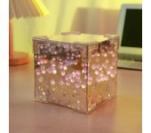 DIY Flower Sea 3D Cloud Tulip LED Night Light Mirror Table Lamps Bedroom Ornaments Decoration Mirror Table Lamps Bedside Gift