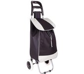 COSHANO Carro de la Compra Ligero, Capacidad de Carga 42 litros, Bolsillo Frontal con Cremallera, 35x25x94cm, Grande (Negro)
