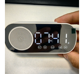USB Plug-in Mirror Digital Alarm Clock Timer Support TF FM Radio 2 Alarms Wireless Speaker Subwoofer Desktop Music Player