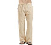 Men's Cargo Trousers Spring Autumn Linen Pants Multiple Pockets Cotton Linen Loose Straight Pant Summer Casual Pants Male 5color