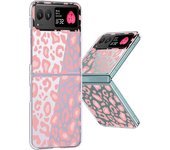 Leopard Pattern Clear Hard PC Folding Case For Motorola Razr50 Razr40 Razr 50 40 Ultra Transparent Shockproof Bumper Phone Cover
