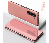 Smart Mirror Flip Magnetic Case for Samsung Galaxy Z Fold 5 4 3 Electroplated Case Screen Stand Leather Full Case