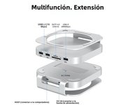 Mac mini USB C Hub with M.2 SSD Enclosure for Mac Mini M4/M4 Pro Stand Type-C Docking Station SSD Case USB3.2 Gen2 SD4.0 TF4.0