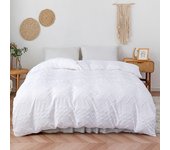 3pcs Duvet cover， Tufted Duvet Cover Set with Geometric Wave and Plaid Design for All Seasons， Comfortable and Soft，