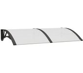 vidaXL Marquesina puerta policarbonato negro y transparente 150x75 cm Protección Rayos UV para Terraza Patio Exterior Jardín