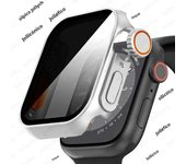 Case For apple watch Apple Watch Series9/8/7/6/5/4 SE 44 45 41 40mm change to Ultra Privacy Tempered Glass Screen Protector case