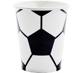 Vasos de papel de Fútbol de 220 ml - PartyDeco - 6 unidades