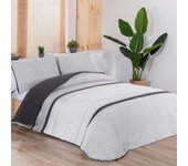 Manterol Outlet - Edredón comforter de borreguito geométrico gris con tejido térmico sherpa cálido, suave y mullido para un descanso reparador en invierno.