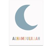 Islamic Calligraphy Bismillah Alphabet Arabe Sun Moon Nursery Posters Wall Art Canvas Painting Print Picture Kids Room Decor