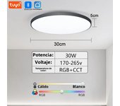 RGB Smart Ceiling Light LED Light with Speaker 30W 36W Audio Music Play TUYA APP Bluetooth WIFI Home Decor Bedroom Living Room