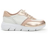 24 horas deportiva de piel confort con cordón para mujer 26462 color crema