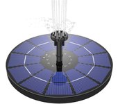 Bomba de fuente solar de 3,5 W, fuente solar de jardín, panel solar flotante, batería integrada con 6 boquillas, ideal para estanque pequeño, baño de pájaros, pecera, decoración de jardín, pegatina de 18 cm y herramienta de instalación