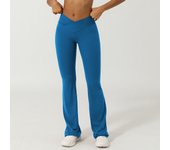 V-Cross Fitness Flare Pants Lifting Buttocks Cross Waist Yoga Sport Leggings Gym Outdoor Acticewear Workout Wide-Leg Pants