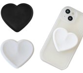Juego de 2 soportes universales para teléfono con forma de corazón (Blanco y Negro)