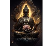Lotus Meditation Buddha Statue Sculpture Art Poster Aesthetics Zen Religion Canvas Painting Edition Living Room Wall Home Decor