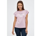 Camiseta malva sin mangas y cuello redondo con estampado gráfico INSIDE