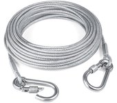 Double-headed Dog Tie Out Cable Leash ,raction rope with metal buckle steel wire anti-rust training collar,Outdoor Dogs Strap
