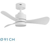 zepelin dc fan 18w 1900lm white 3 blades 91d 300040006500k remote, memory and timer