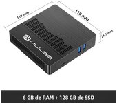 MLLSE Mini PC M2 Air Intel Gemini Lake N4000 Windows 11 6GB RAM 128GB ROM Dual-Band WiFi Bluetooth USB Mini Computer