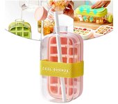 Cubitera, Bandeja para Cubitos de Hielo, Cubitera con Tapa y Recipiente, Cubitera para Botellas de Agua, Cubitera con Prensa en Forma de Tetera (Verde, 800 ml)