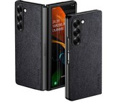 Premium Luxury leather Phone Case for Samsung Galaxy Z Fold 6 5 4 3 Funda Retro Business Style Solid color cover