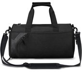 Bolsa de Gimnasio Deportiva para Mujeres y Hombres con Compartimento para Zapatos y Bolsos Húmedos Impermeables - Negro