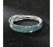 5Pcs/Lot Elastic Crystal Bracelets 2mm Charming Gold Color Crystal Rhinestones Metal Bangle Bracelet Jewelry DIY Gift