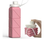 Botellas de agua plegables, botella de agua portátil plegable de silicona de 610 ml, ligera, reutilizable, a prueba de fugas para viajes, camping, senderismo y ciclismo