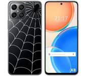Funda Silicona Transparente para Huawei Honor X8 diseño Araña Dibujos